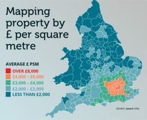 MAPPING THE COUNTRY BY £ PER SQUARE METRE